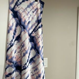 Blue and Pink Tie-Dye Slip Skirt